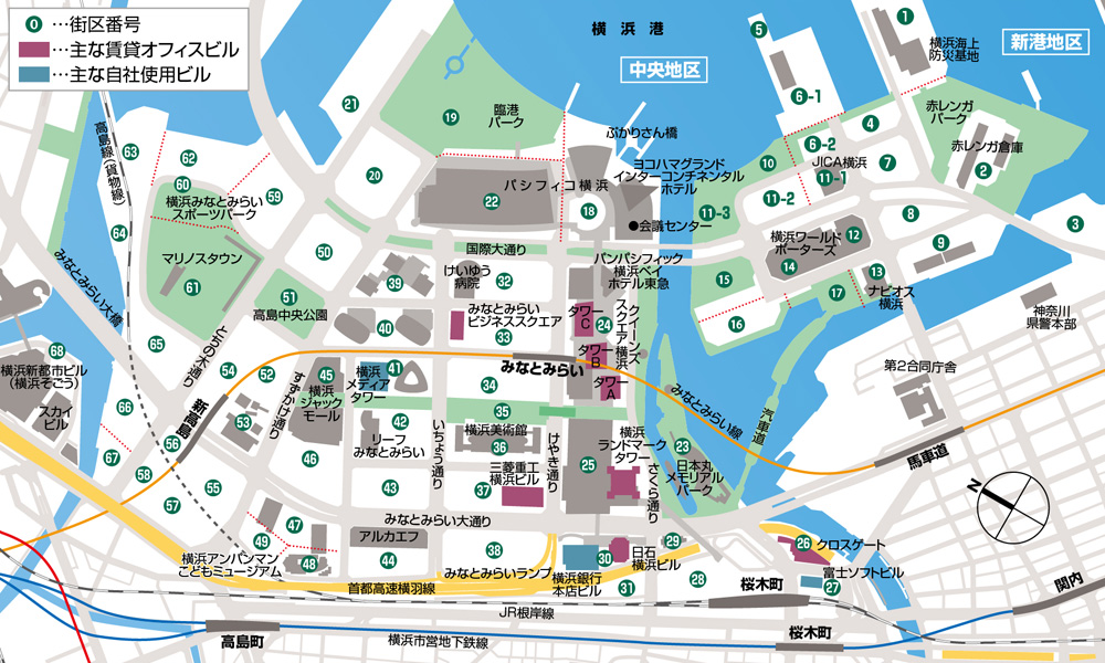 横浜みなとみらい21 区画番号