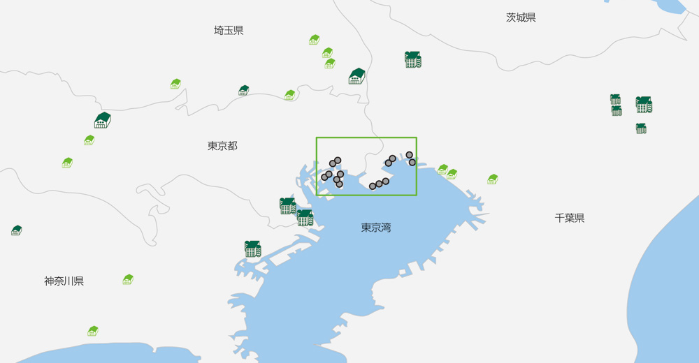 物流施設の分布　首都圏拡大
