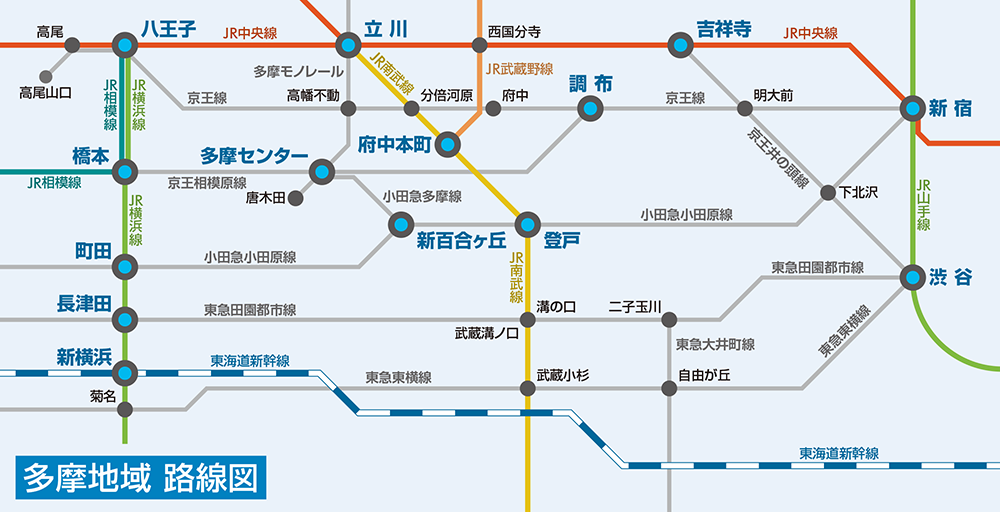 多摩地域 路線図