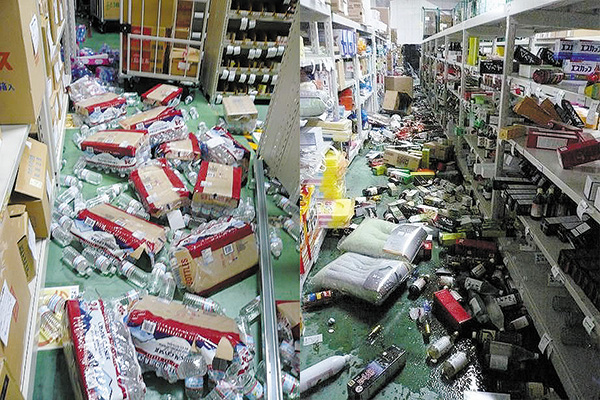 震災直後の宇都宮物流センター