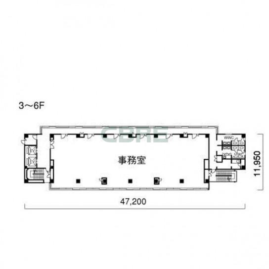 3-6階 平面図