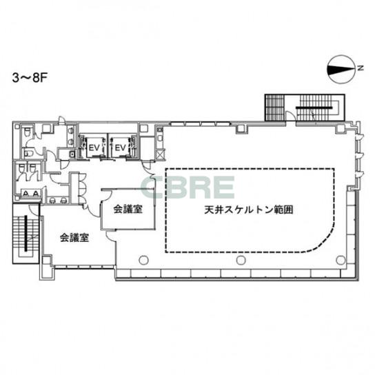 3-8階 平面図