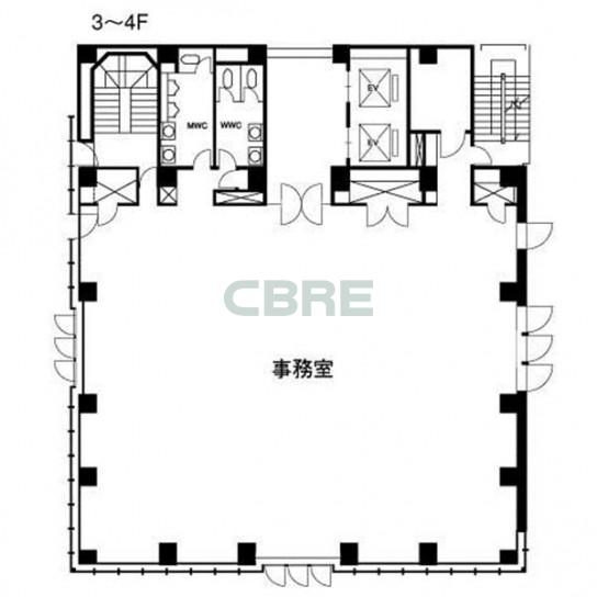 3-4階 平面図