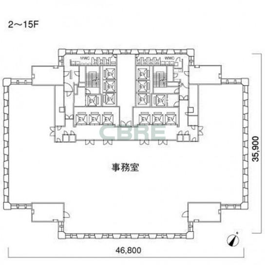 2-15階 平面図