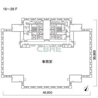 16-28階 平面図