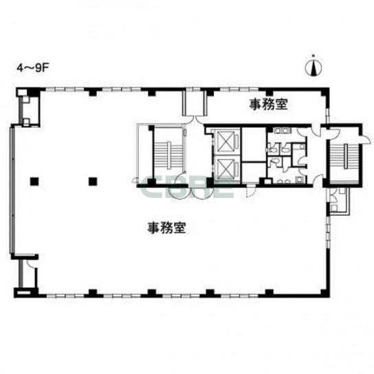 4-9階 平面図