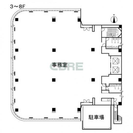 3-8階 平面図