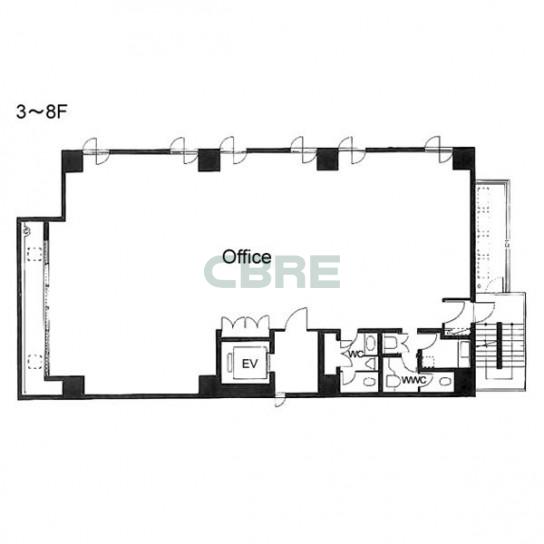 3-8階 平面図