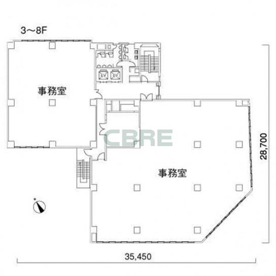 3-8階 平面図