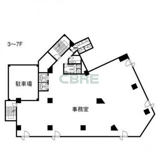 3-7階 平面図