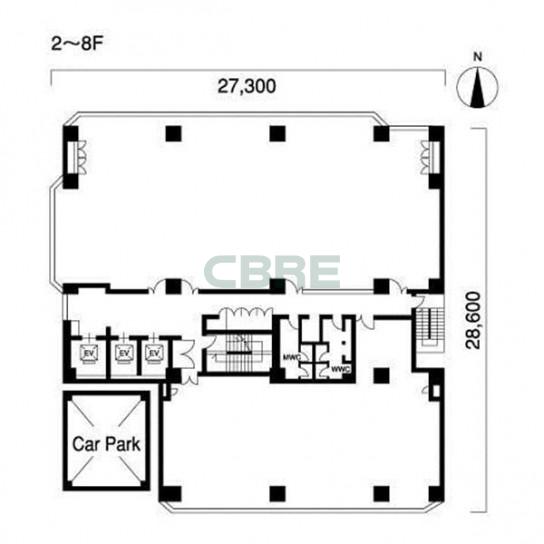 2-8階 平面図