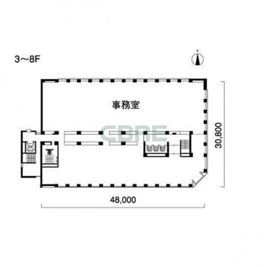 3-8階 平面図