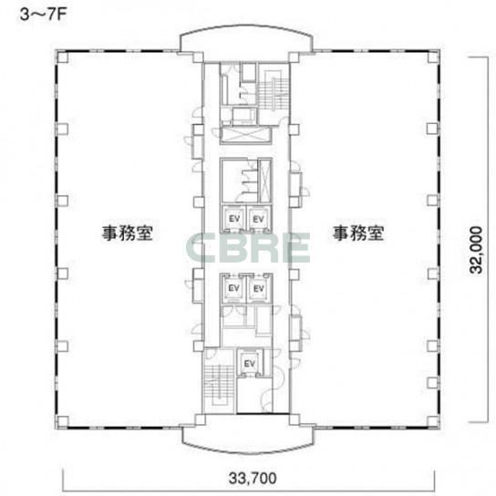 3-7階 平面図