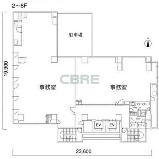 2-8階 平面図