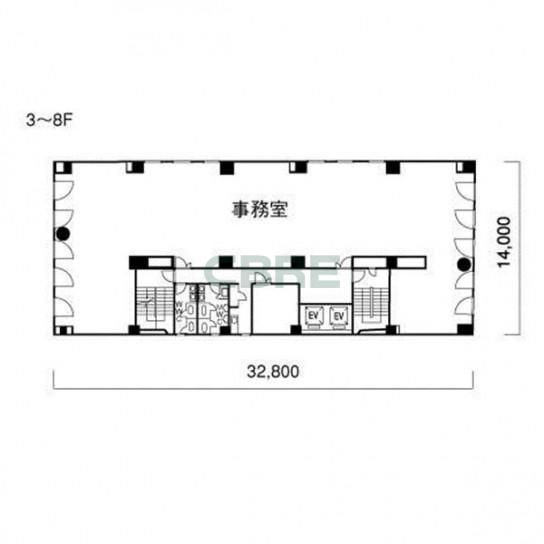 3-8階 平面図