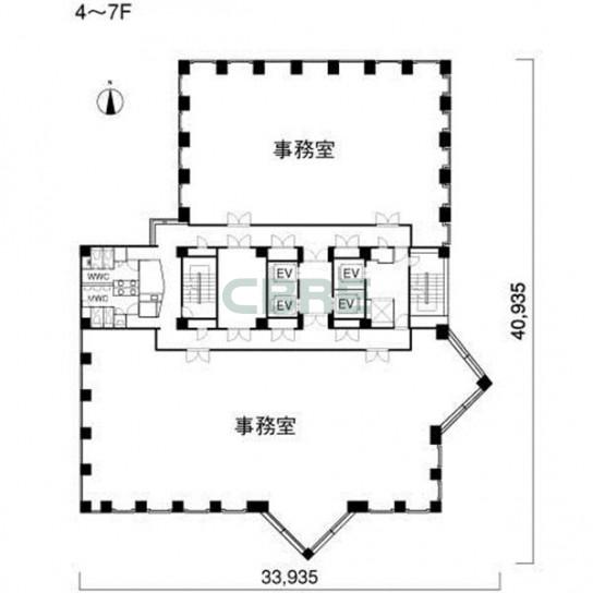 4-7階 平面図